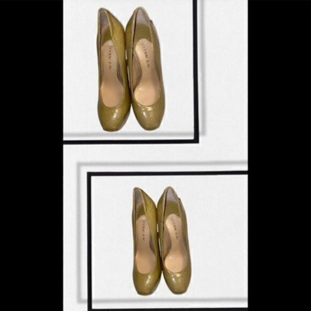 Gianni bini Gold yellowish Sparkly Leather Heels